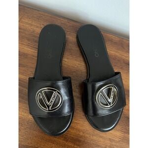 Valentino Bugola Slide Sandal Black Womans Size 7